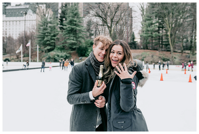 Central Park ice skating proposal captured by NYC proposal photographer Karina Mekel