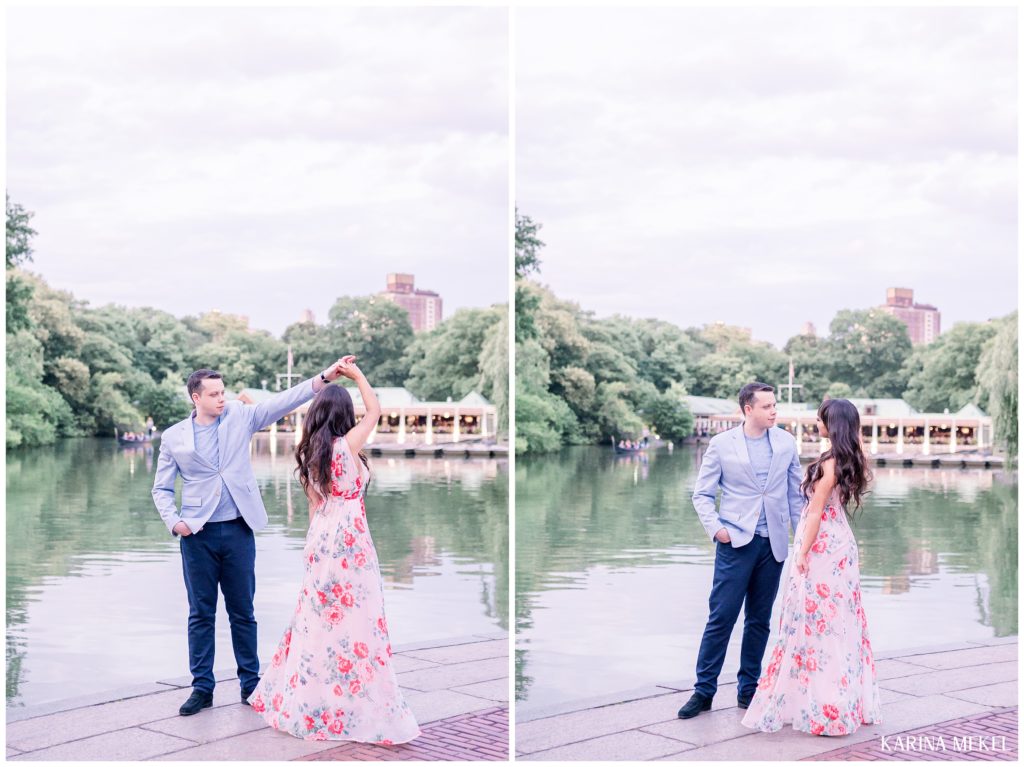 nyc central park boathouse engagement photographer 