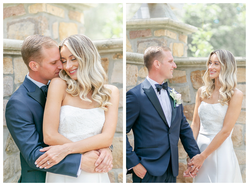 lovely bride and groom at french country estate wedding