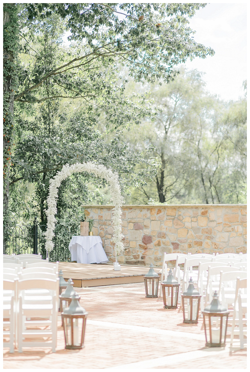 beautiful outdoor ceremony at hotel du village in new hope, pa