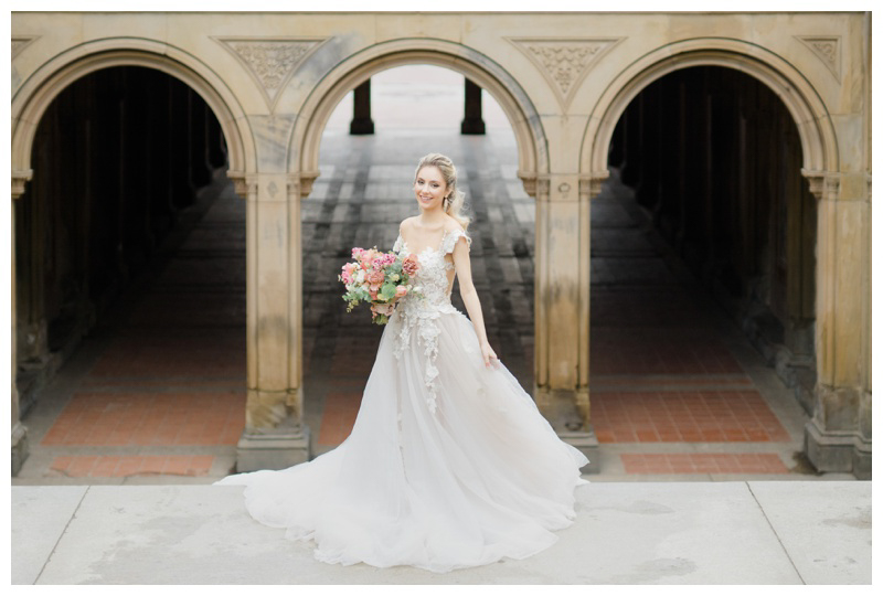 Romantic fairytale wedding vibes in this gorgeous winter Central Park wedding styled shoot captured by top NYC wedding photographer Karina Mekel Photography