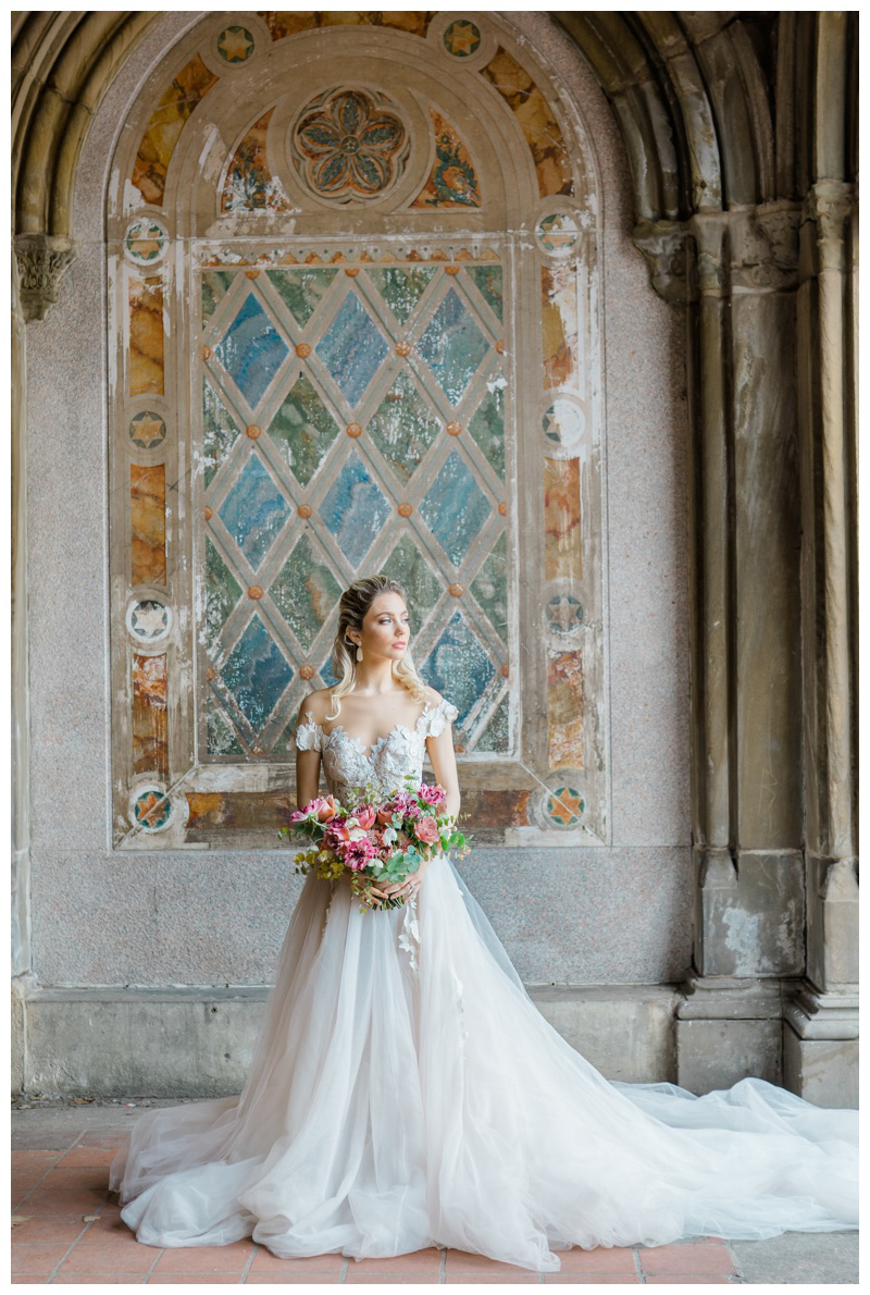 Gorgeous winter NYC bride at Central Park wedding styled shoot in NYC captured by top Central Park wedding photographer Karina Mekel Photography