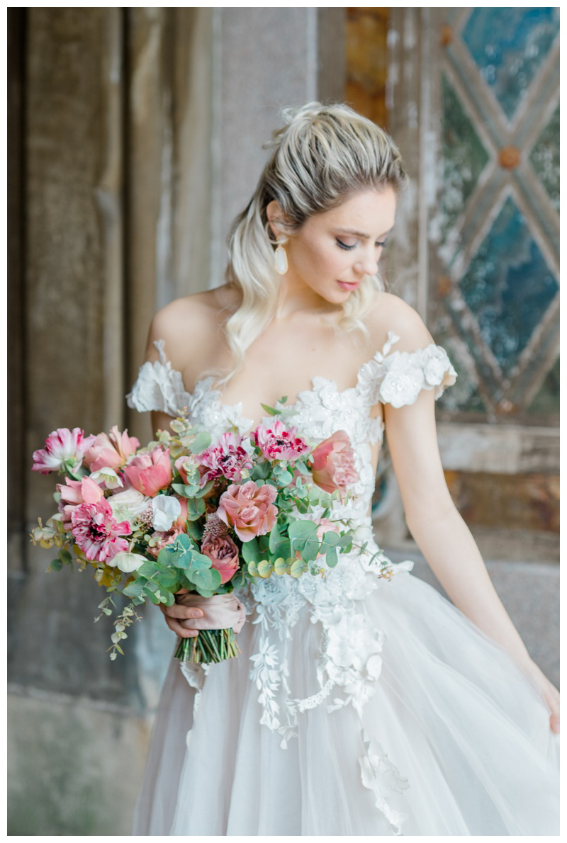 Gorgeous winter NYC bride at Central Park wedding styled shoot in NYC captured by top Central Park wedding photographer Karina Mekel Photography