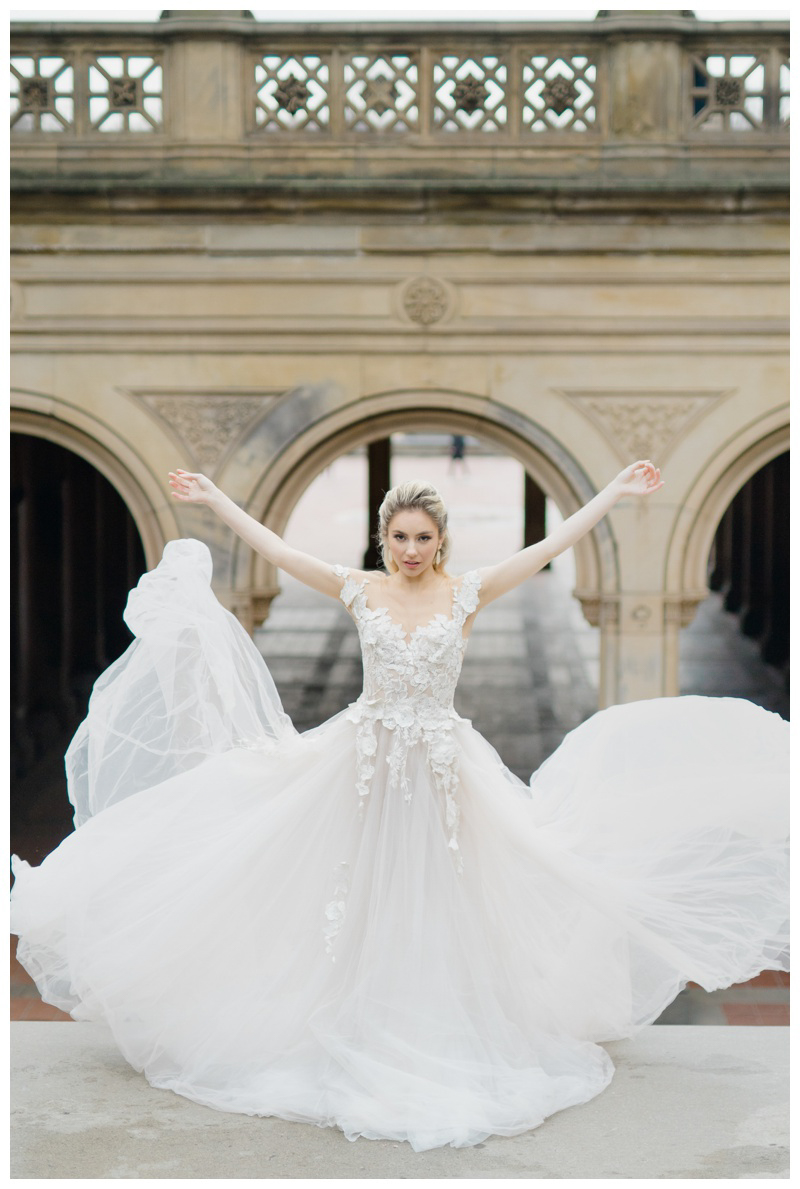 Gorgeous winter NYC bride at Central Park wedding styled shoot in NYC captured by top Central Park wedding photographer Karina Mekel Photography