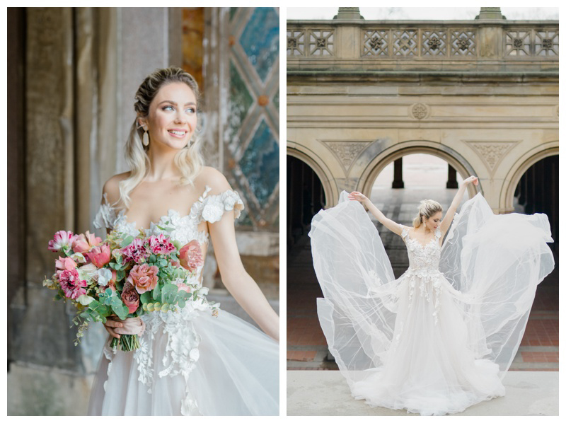 Gorgeous winter NYC bride at Central Park wedding styled shoot in NYC captured by top Central Park wedding photographer Karina Mekel Photography