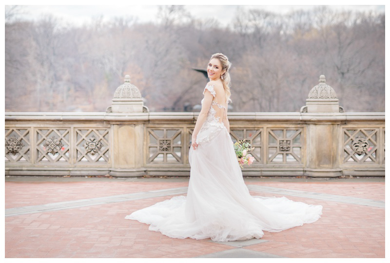 Gorgeous winter NYC bride at Central Park wedding styled shoot in NYC captured by top Central Park wedding photographer Karina Mekel Photography
