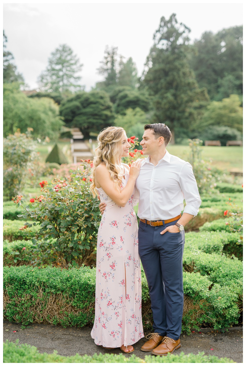 Garden inspired engagement photos in NJ by NJ wedding photographer Karina Mekel at Deep Cut Gardens engagement session in Middletown, NJ