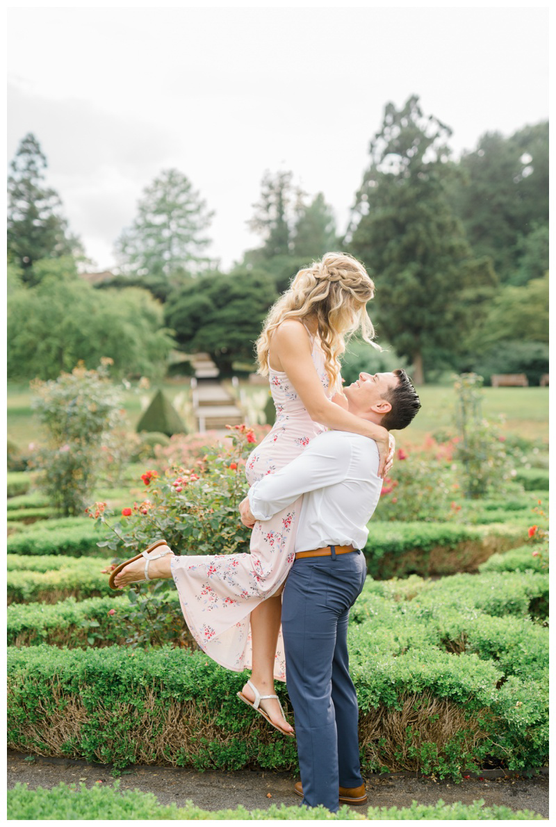 Garden inspired engagement photos in NJ by NJ wedding photographer Karina Mekel at Deep Cut Gardens engagement session in Middletown, NJ