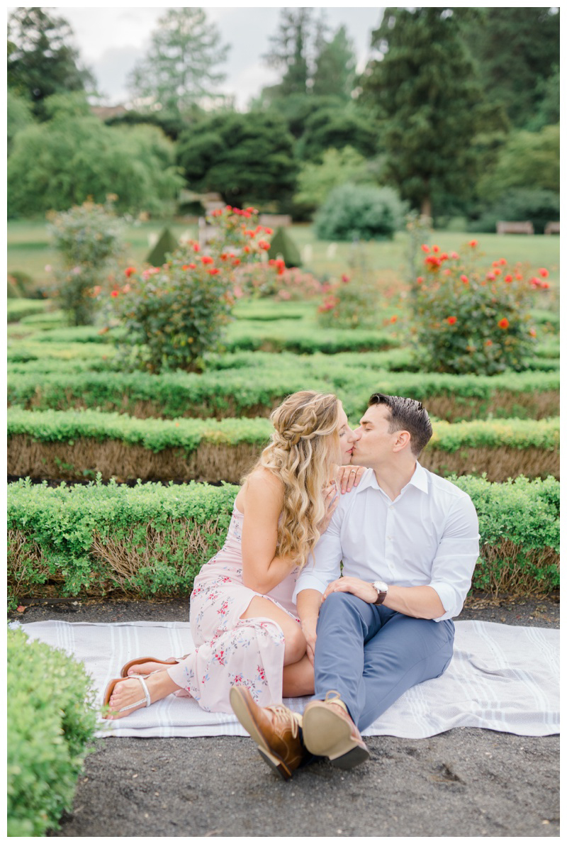 Garden inspired engagement photos in NJ by NJ wedding photographer Karina Mekel at Deep Cut Gardens engagement session in Middletown, NJ