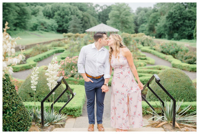 Garden inspired engagement photos in NJ by NJ wedding photographer Karina Mekel at Deep Cut Gardens engagement session in Middletown, NJ