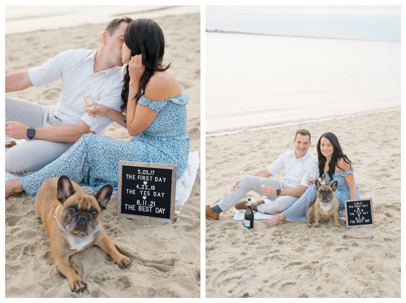 Sweet Sandy Hook engagement photos at NJ beach in the fall captured by NJ wedding photographer Karina Mekel